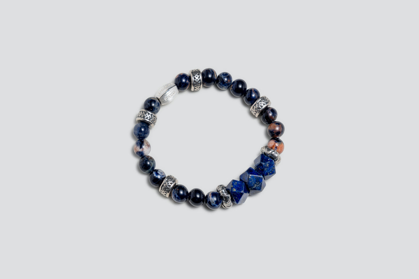 Wisdom Set | 8mm Blue Apatite & Lapis Lazuli braided bracelet stack