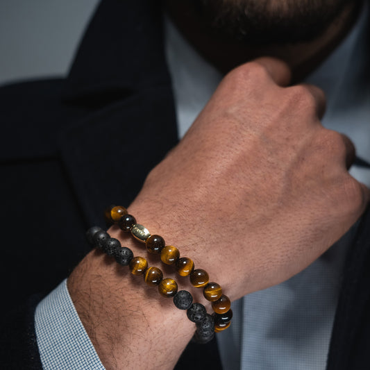 Tiger Eye beaded bracelet for men 8mm