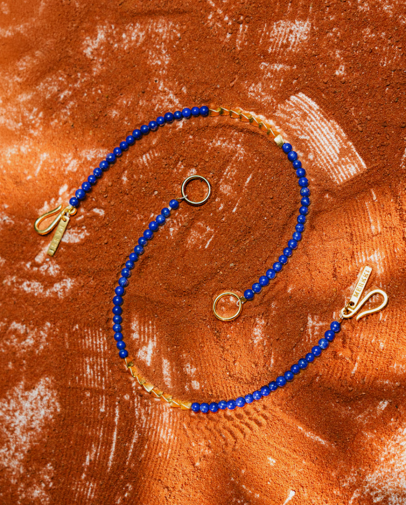 Azure Trail |Lapis Lazuli plated gold silver Protection Crystal Bracelet 3mm
