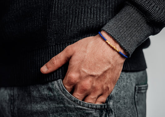 Azure Trail |Lapis Lazuli plated gold silver Protection Crystal Bracelet 3mm