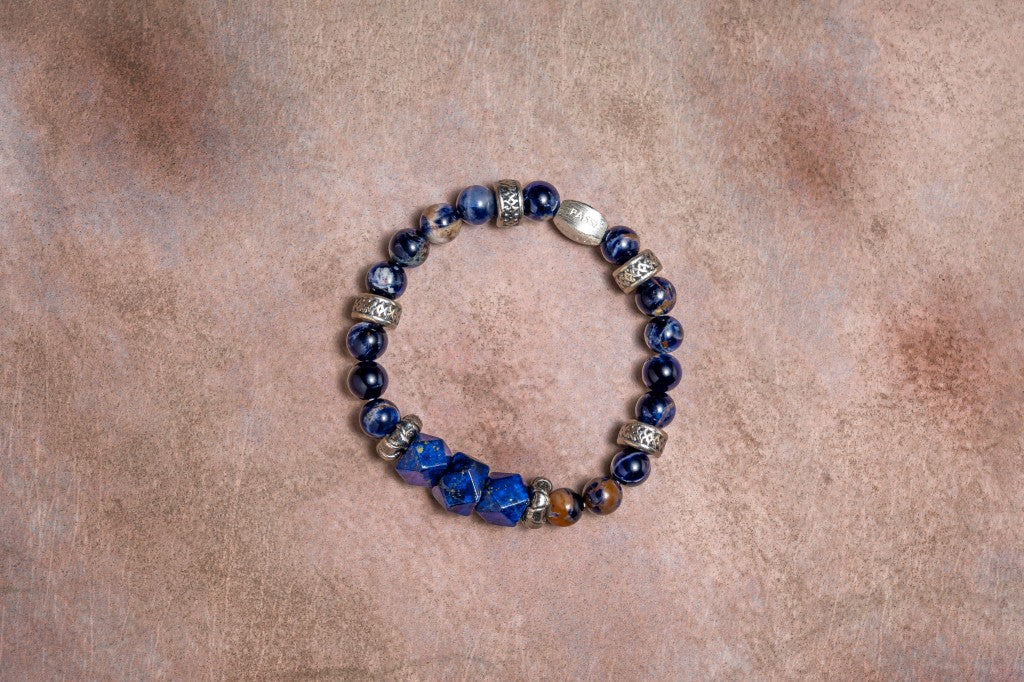 Wisdom Set | 8mm Sodalite & Lapis Lazuli Braided Bracelet Stack