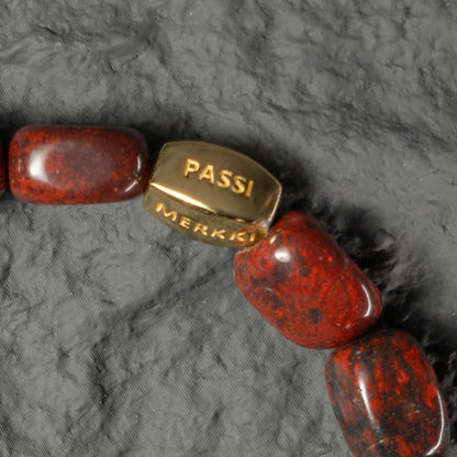 Pulsera de piedra natural de montaña llameante 