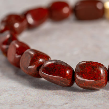 Pulsera de piedra natural de montaña llameante 