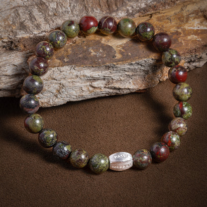 Pulsera de cuentas de sangre de guerrero de 8,5 mm 