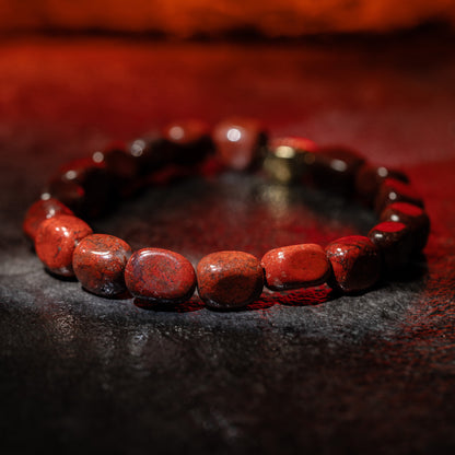 Pulsera de piedra natural de montaña llameante 