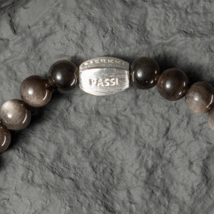 Plateau Night Sky Silver sheen obsidia beaded bracelet 6mm