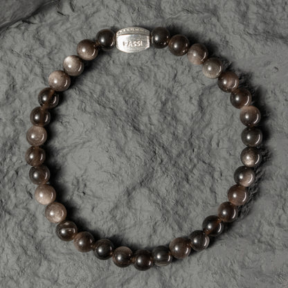 Plateau Night Sky Silver sheen obsidia beaded bracelet 6mm