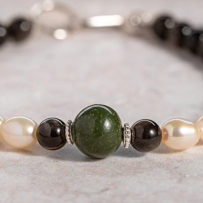 Shades of Glacier  beaded fragrant bracelet 6mm