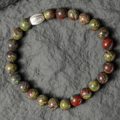 Pulsera de cuentas de sangre de guerrero de 8,5 mm 