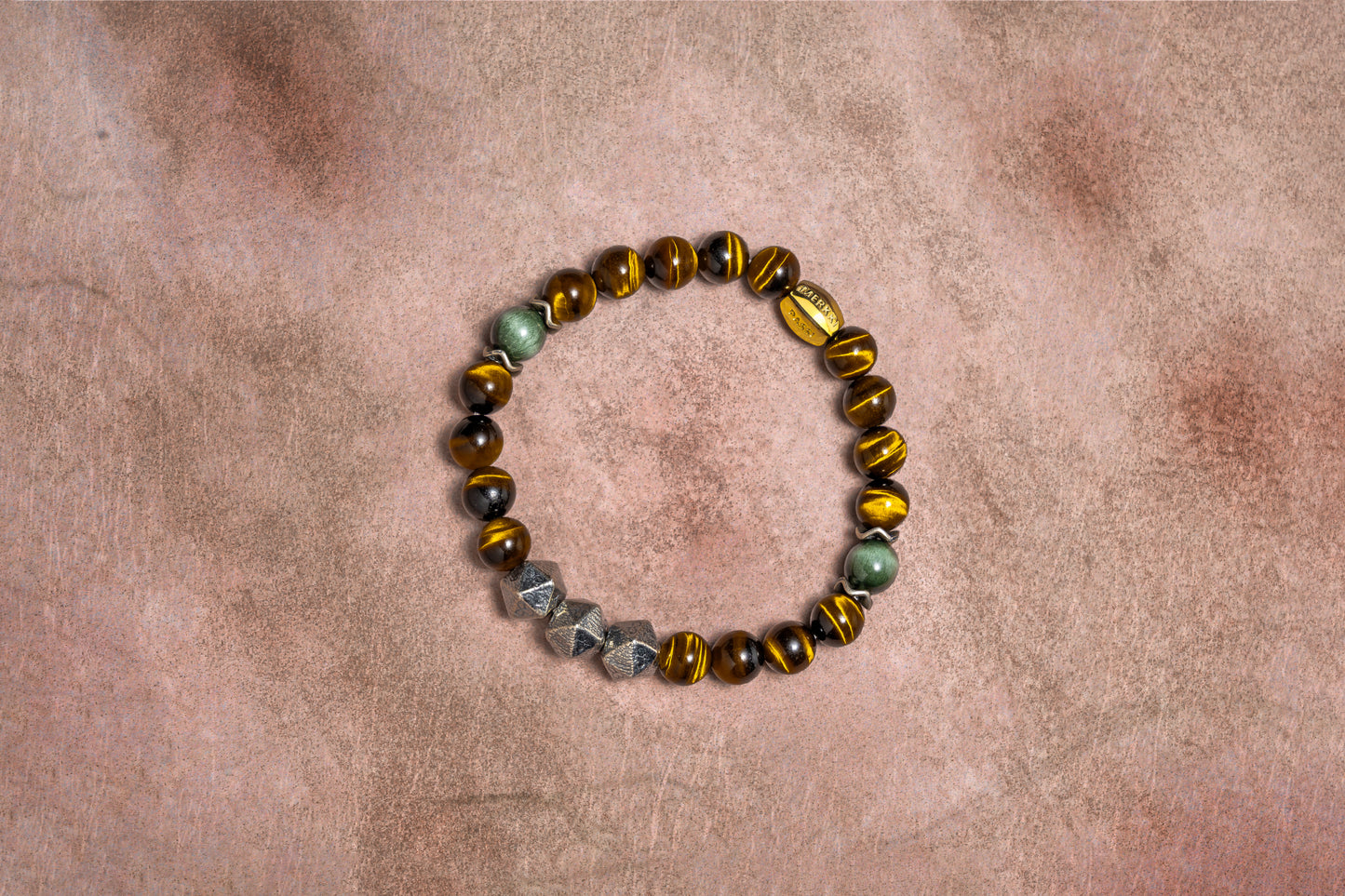 Tengri Drift |Tiger's Eye Crystal Green Actinolite Beaded bracelet 8mm