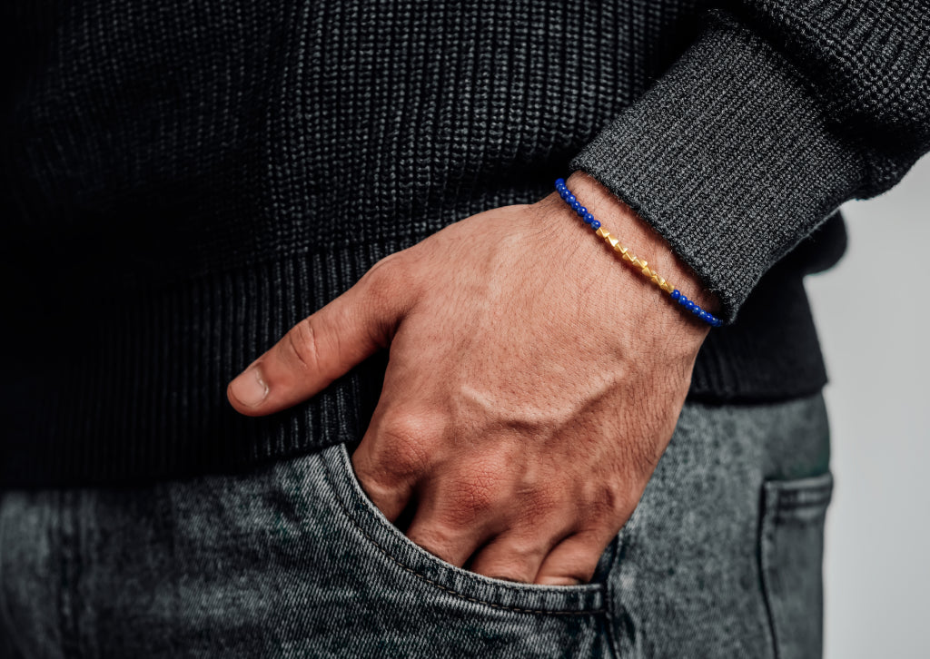 Azure Trail ｜Lapis Lazuli plated gold silver Protection Crystal Bracelet 3mm