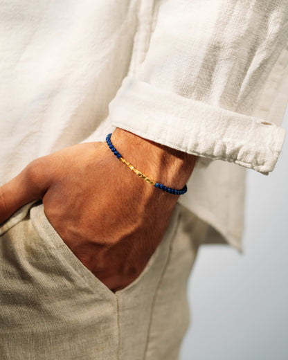 Azure Trail ｜Lapis Lazuli plated gold silver Protection Crystal Bracelet 3mm