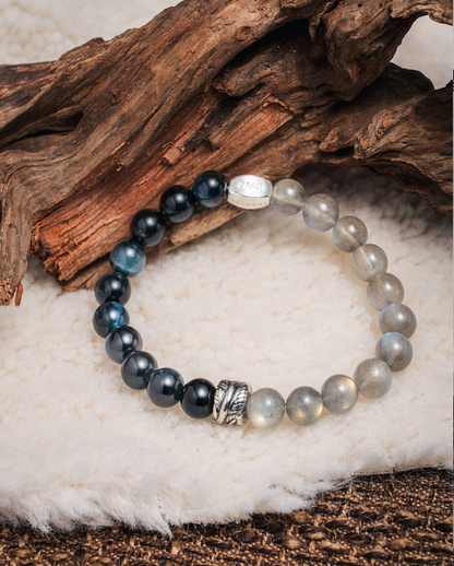 Celestial Caravan | Blue Tiger's Eye Moonstone Calming Crystal Bracelet 8mm