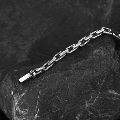 Bill | Sterling Silver Chain Necklace with Engraved Pattern